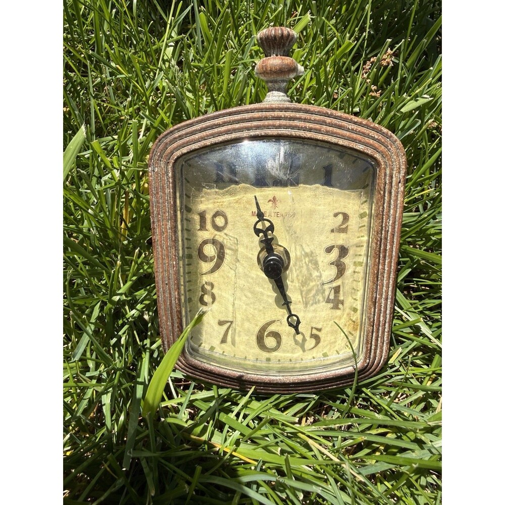 ​Vintage Style "Tea Time" Hanging Clock - Shabby Chic Regency Kitchen Decor
